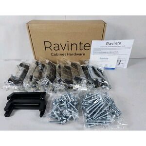 Ravinte 30-Pack Matte Black Cabinet Pulls 3 Inch Centers Square Bar Handles NIB